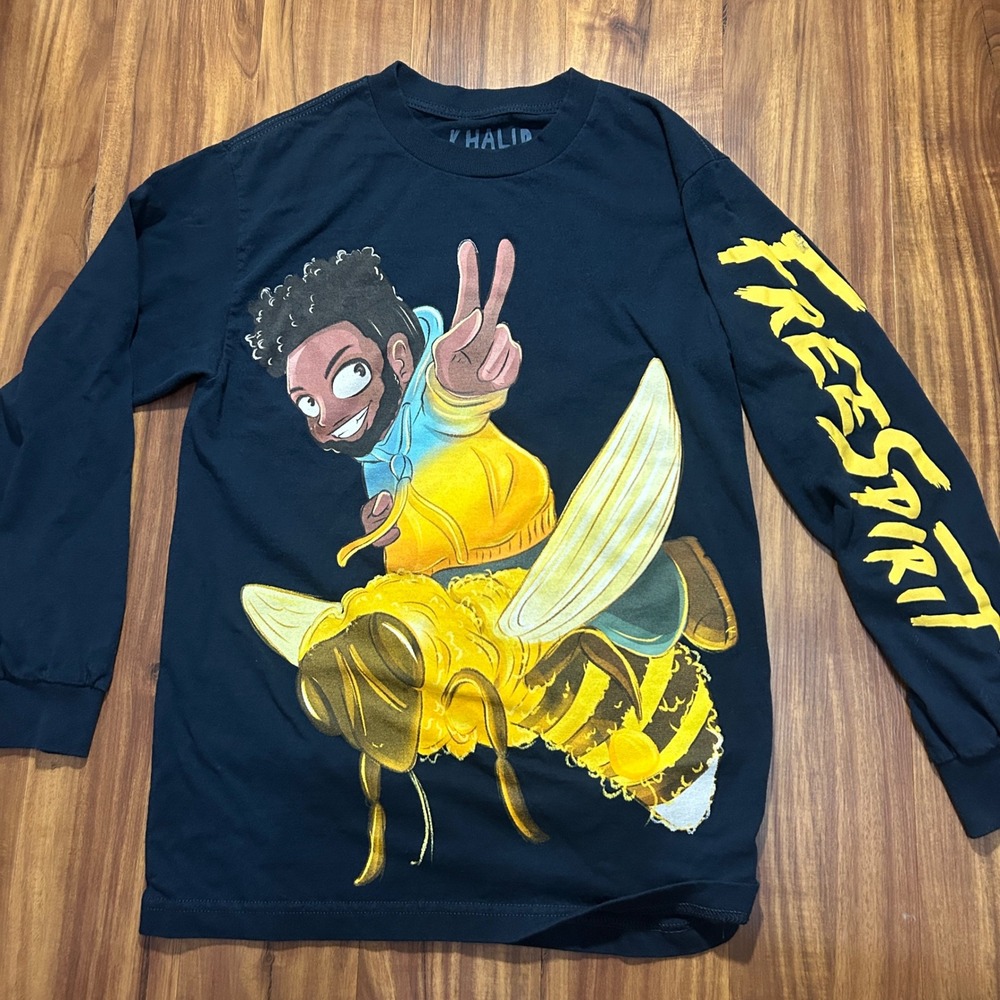 Khalid Free Spirit 2019 Tour Long Sleeve Shirt Black Graphic Concert Tee Small